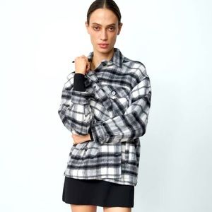 Zara wool blend plaid over shirt shacket Size XS